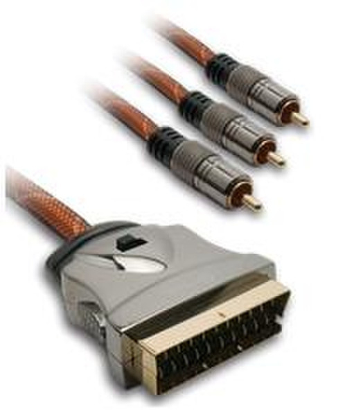 Metronic 420213 1.5м SCART (21-pin) 3 x RCA адаптер для видео кабеля
