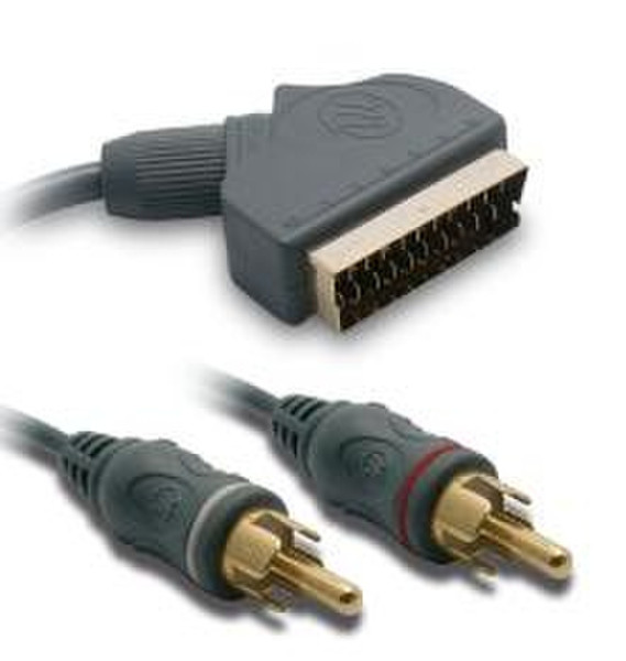 Metronic 475085 1.2m SCART (21-pin) 2 x RCA Black video cable adapter