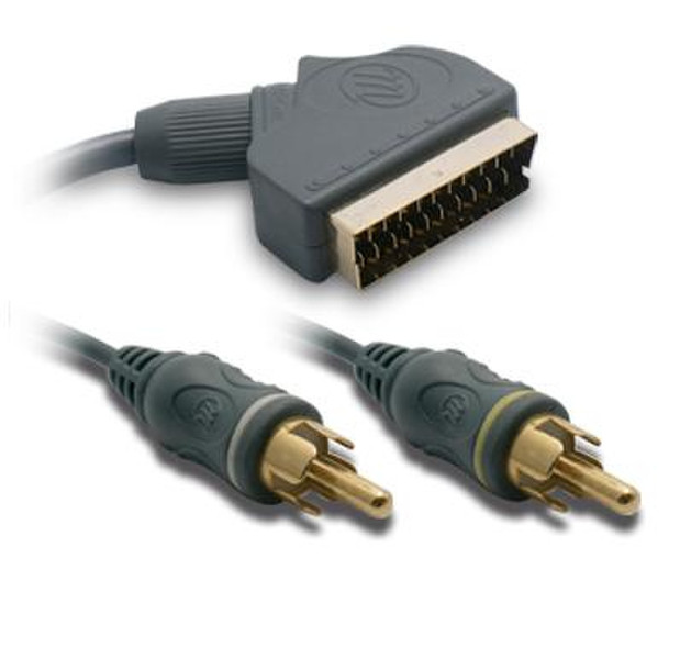 Metronic 475090 1.2м SCART (21-pin) 2 x RCA адаптер для видео кабеля