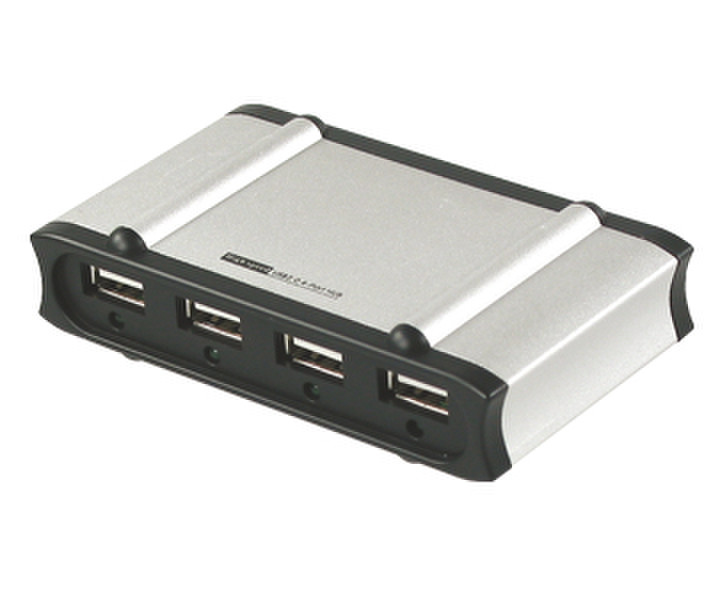 APM 4x USB 2.0 480Мбит/с Черный, Cеребряный