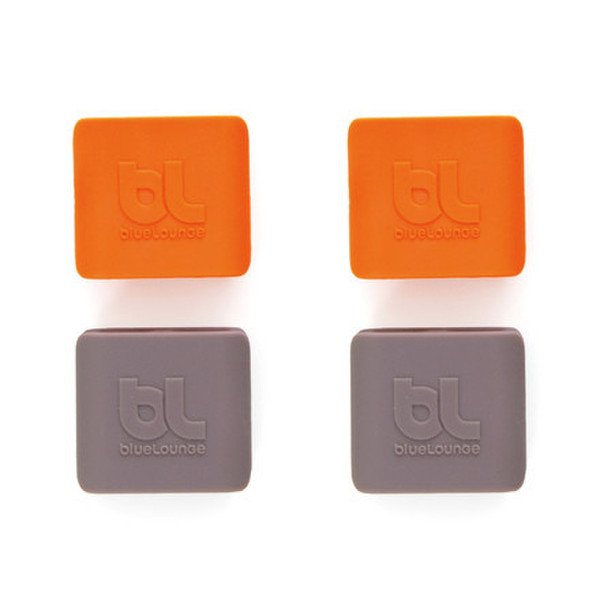 Bluelounge CableClip Grey,Orange 4pc(s) cable clamp
