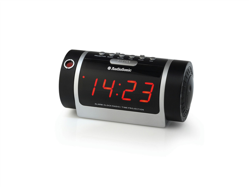 AudioSonic CL-1485 Clock Analog Black,Silver