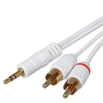 Lovemytime EM050525907 3.5mm 2 x RCA Weiß Audio-Kabel
