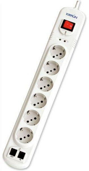 Kraun KR.C6 6AC outlet(s) 250V 1.5m White surge protector