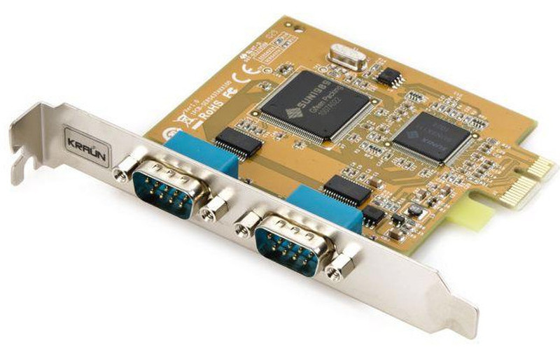 Kraun 2 Ports RS-232 PCI Express Внутренний Последовательный интерфейсная карта/адаптер