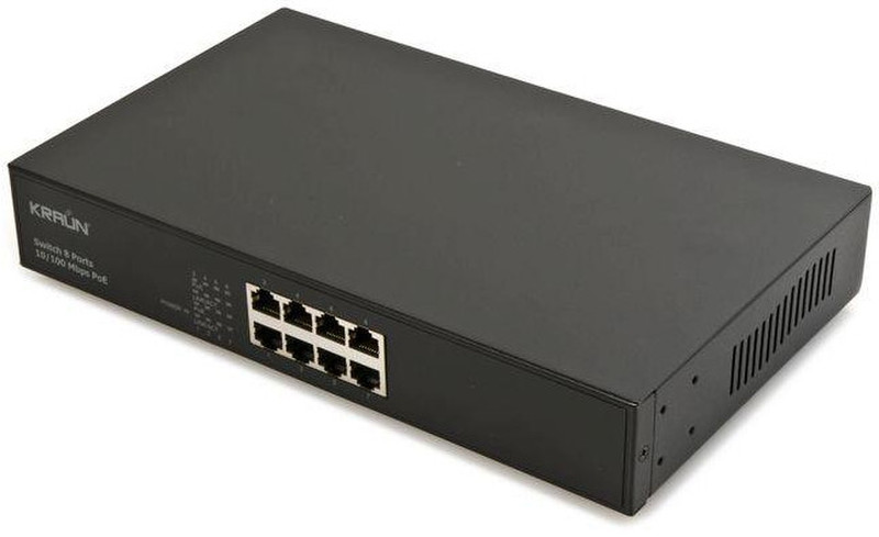 Kraun KR.P0 Unmanaged L2 Power over Ethernet (PoE) Black network switch