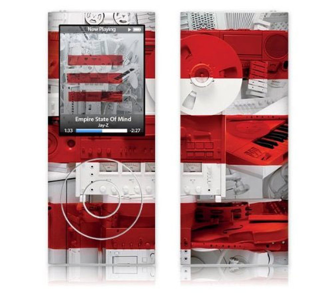 MusicSkins MS-JAYZ10005 Cover case Grau, Rot MP3/MP4-Schutzhülle