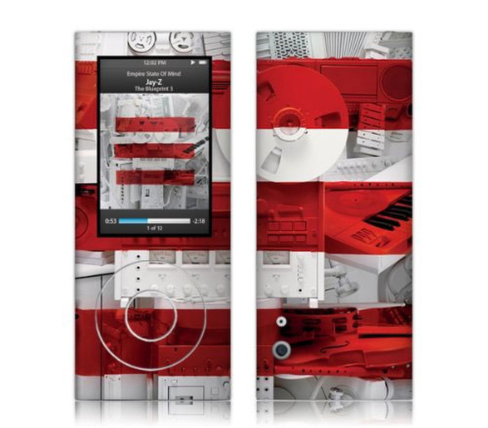 MusicSkins MS-JAYZ10039 Cover Grey,Red MP3/MP4 player case