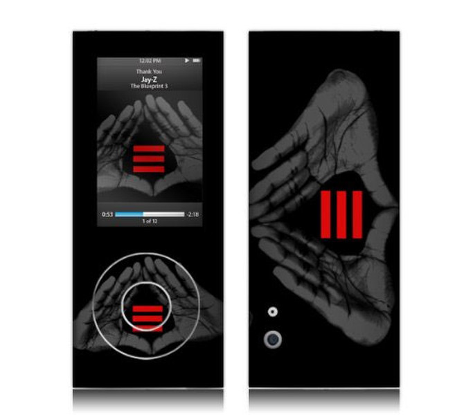MusicSkins MS-JAYZ20039 Cover Black,Grey,Red MP3/MP4 player case