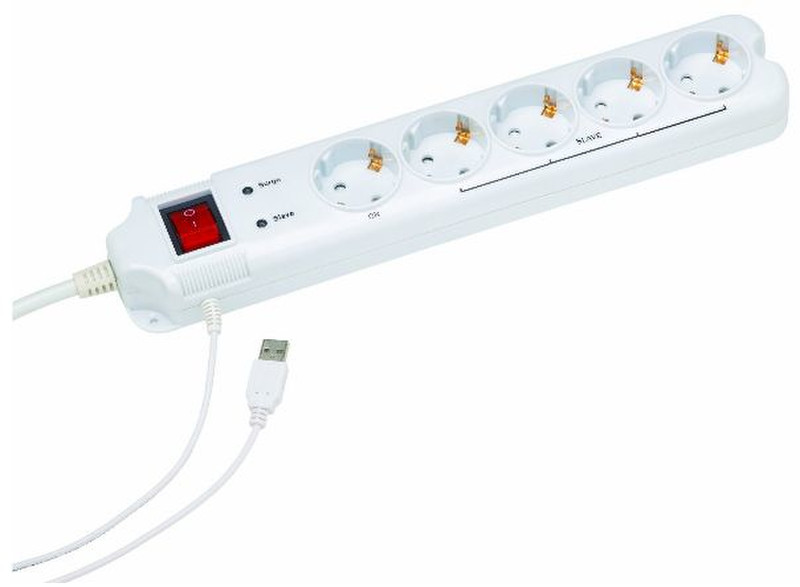 Gembird PCW-MS-2G 5AC outlet(s) 250V 1.8m White surge protector