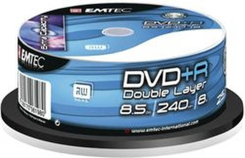 Emtec DVD+R DL 8,5GB 8X 25P CB-8 8.5GB DVD+R 25pc(s)