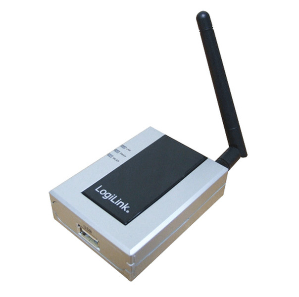 LogiLink PS0005A Беспроводная LAN Черный, Cеребряный сервер печати