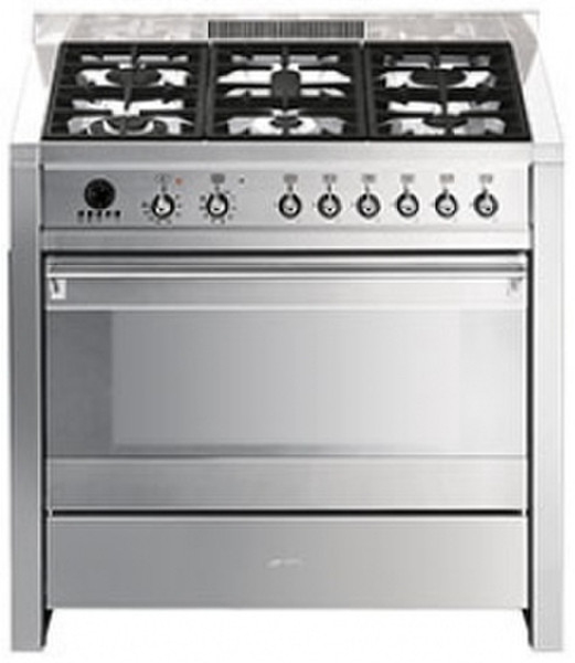 Smeg CSP19-7 Freestanding Gas hob A Stainless steel cooker