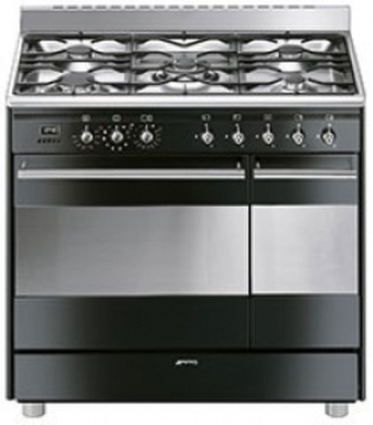 Smeg SCB92PN8 Freestanding Gas hob A Black cooker