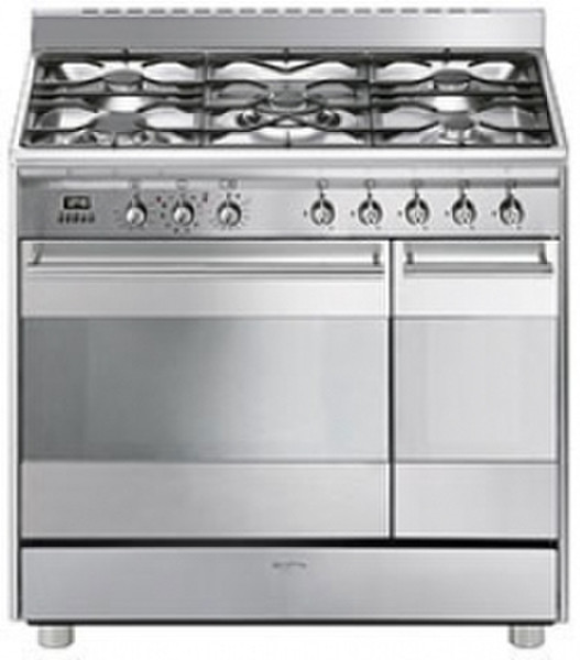 Smeg SCB92PX8 Отдельностоящий Gas hob A Нержавеющая сталь кухонная плита