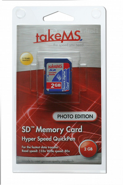 takeMS 2GB HyperSpeed SD QuickPen Photo 2GB SD memory card