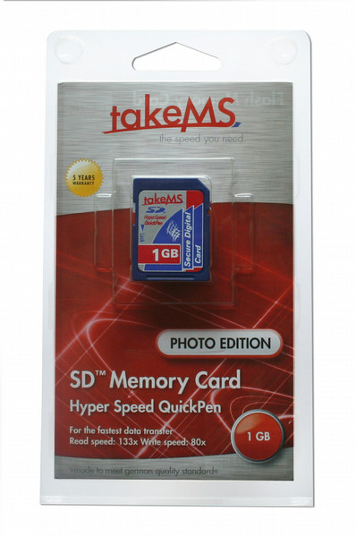 takeMS 1GB HyperSpeed SD QuickPen Photo 1GB SD memory card