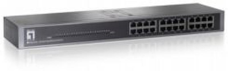 LevelOne 24-Port Fast Ethernet Switch ungemanaged Silber