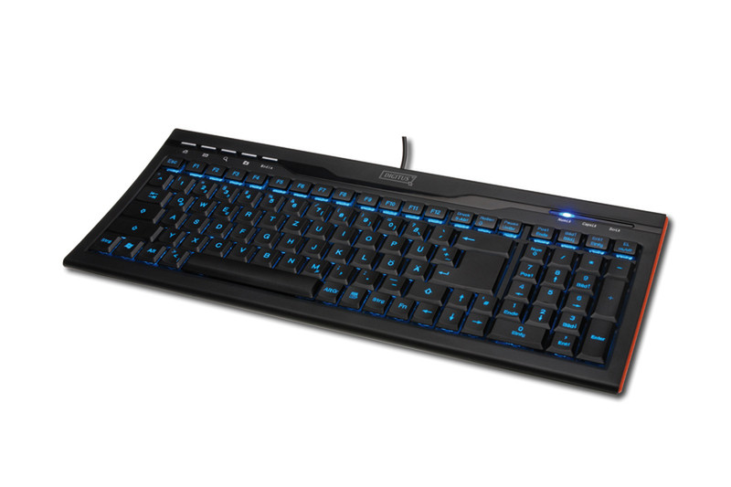 Digitus IlluminatedMultimedia keyboard USB Black keyboard