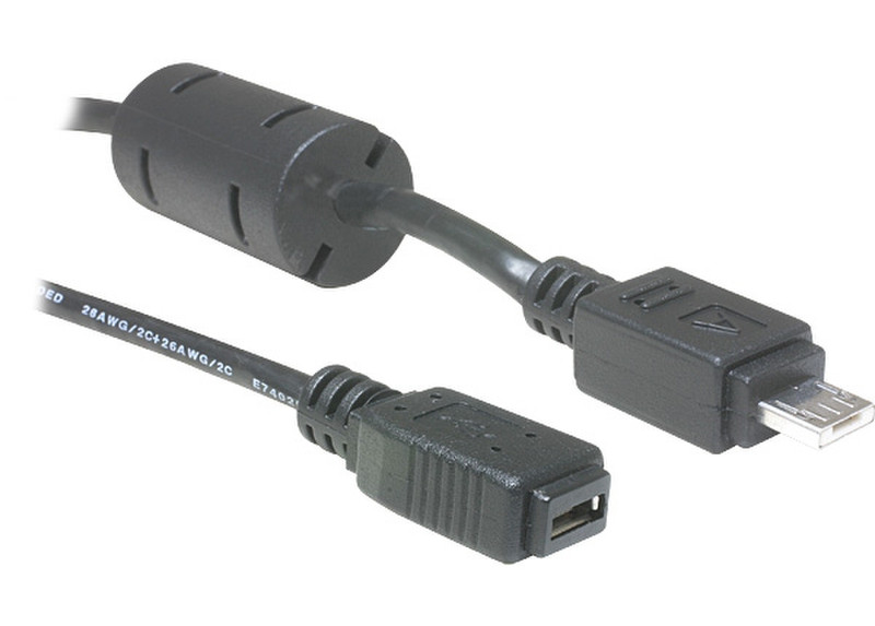 DeLOCK Cable USB 2.0 micro-A male to micro A+B female, 2m 2m Micro-USB A Black USB cable