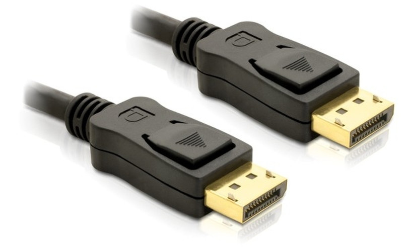DeLOCK Cable Displayport 3m male - male Gold 3м Черный