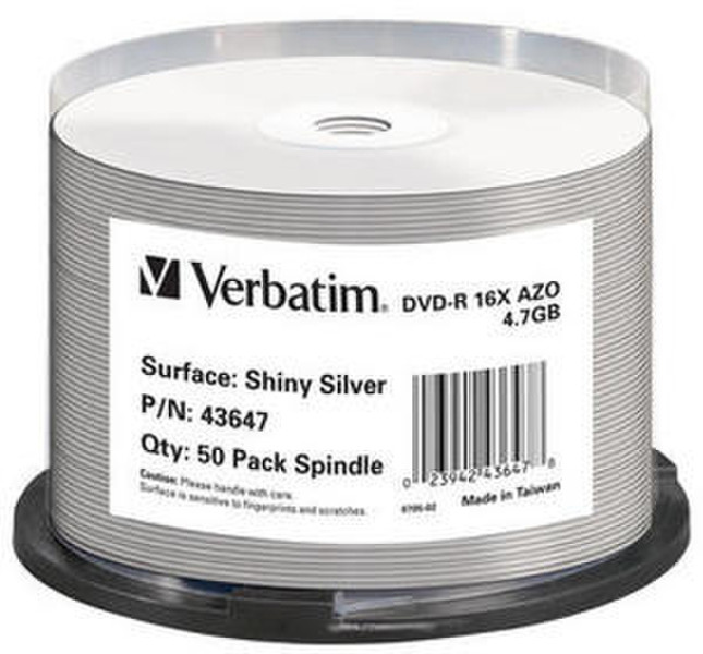 Verbatim DVD-R Shiny Silver 4.7GB DVD-R 50pc(s)
