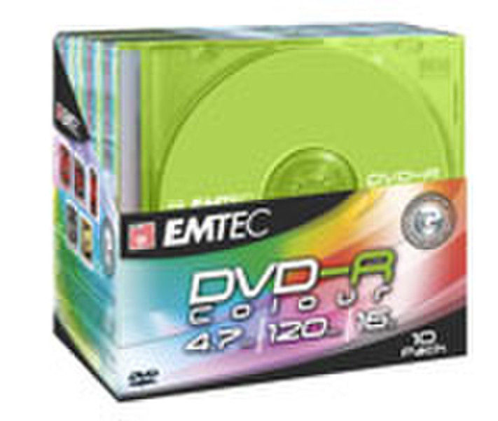Emtec DVD-R 4,7GB 16X SLIM COL 10P 4.7GB DVD-R 10pc(s)