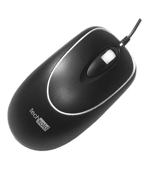 Techsolo TC-OP20 PS/2 Оптический 800dpi Черный компьютерная мышь