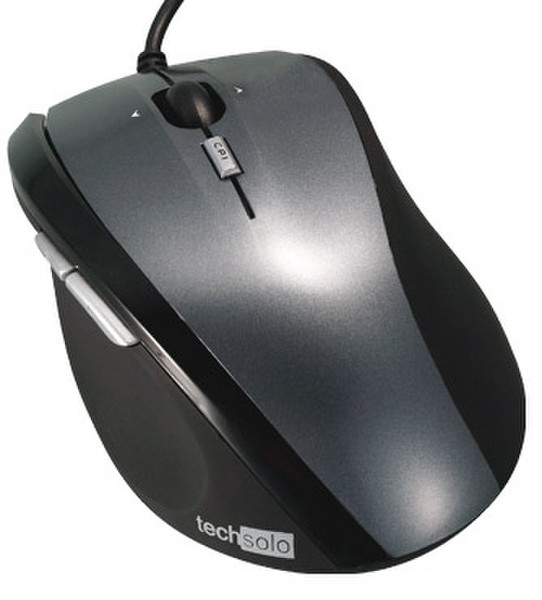 Techsolo TM-90 Laser mouse USB Лазерный 1600dpi Черный компьютерная мышь