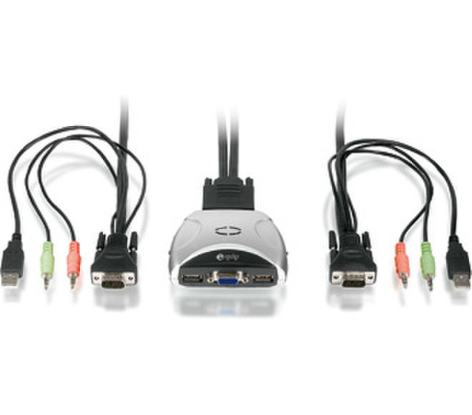 Equip Cable KVM Switch 2 Port USB + Audio Tastatur/Video/Maus (KVM)-Switch