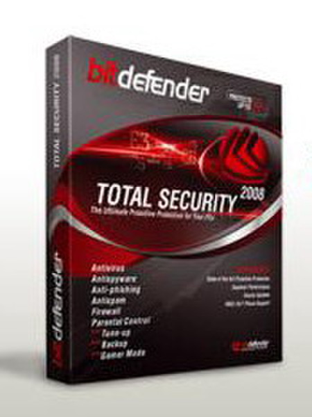 SOFTWIN BitDefender Total Security 2008, DE, 3 Users, 1Year 3Benutzer 1Jahr(e) Deutsch