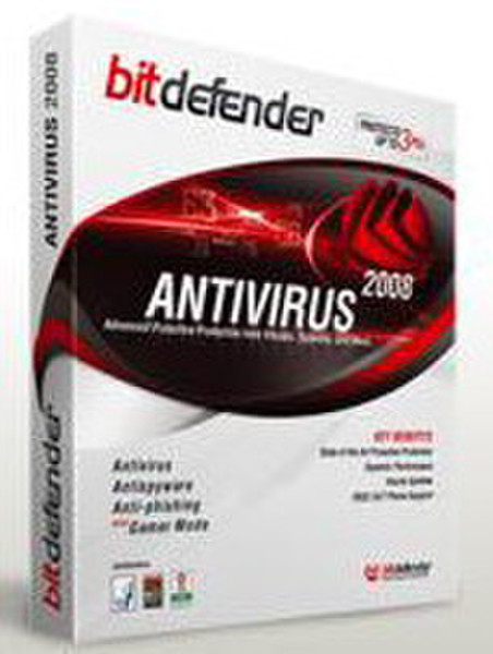 SOFTWIN BitDefender Antivirus 2008, DE, 3 Users, 1Year 3Benutzer 1Jahr(e) Deutsch