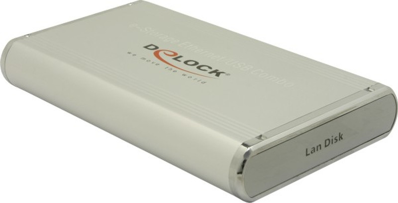 DeLOCK 3.5” Ethernet/USB 2.0 External Enclosure Silver
