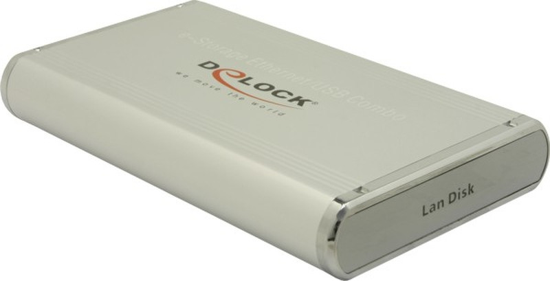 DeLOCK 3.5” Ethernet/USB 2.0 External Enclosure Silber