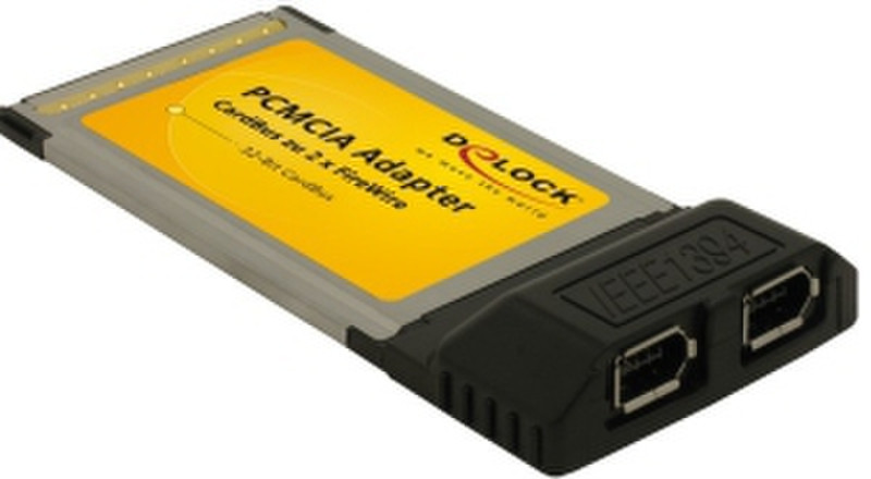 DeLOCK PCMCIA adapter, CardBus to 2 x FireWire Schnittstellenkarte/Adapter