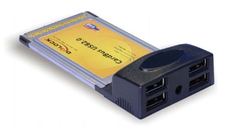 DeLOCK USB 2.0 - 4x - PCMCIA card интерфейсная карта/адаптер