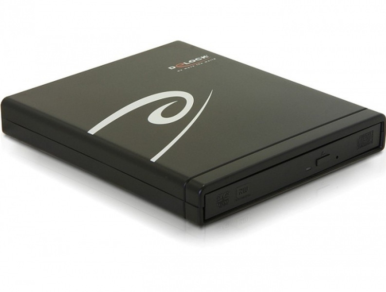 DeLOCK 5.25“ External Slim Enclosure USB 2.0 DVD+-R/RW Drive Черный оптический привод