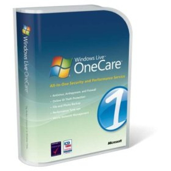 Microsoft Windows Live OneCare v 2.0 (ES), CD 1Pack 3user(s) 1year(s) Spanish