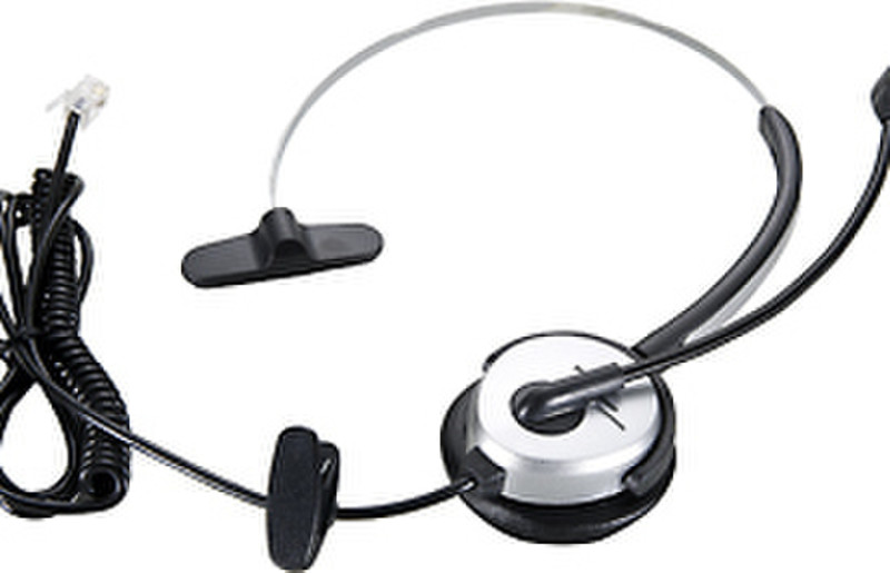 LevelOne Headset f/ VOI-7010/7011 Monophon Verkabelt Schwarz, Silber Mobiles Headset