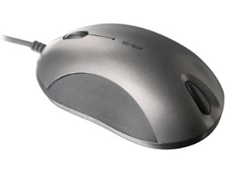 MS-Tech USB Optical Mouse, Silver USB+PS/2 Optisch 800DPI Silber Maus