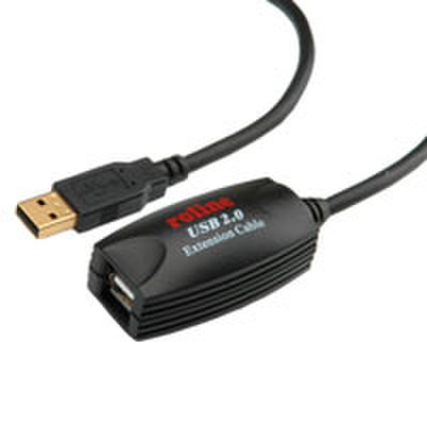 ROLINE USB2.0 Extensionn Cable, 5m 5м Черный кабель USB