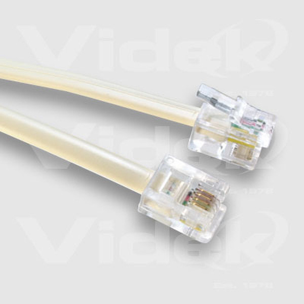 Videk 4 POLE RJ11 Male to Male Modular Cable 15m 15m Telefonkabel