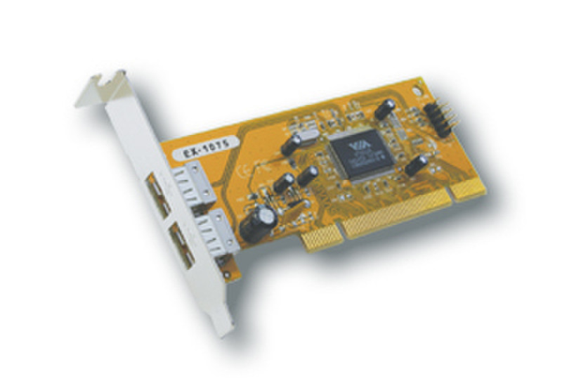 EXSYS LowProfile USB 2.0 PCI card w/ 2 ports (VIA) Schnittstellenkarte/Adapter