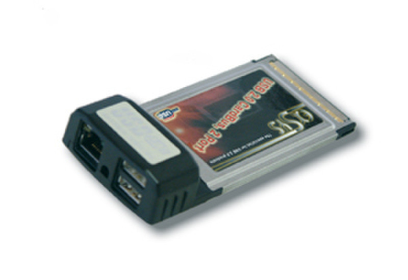 EXSYS PCMCIA 2 port USB 2.0 & 1Gigabit LAN card, 32-Bit Schnittstellenkarte/Adapter