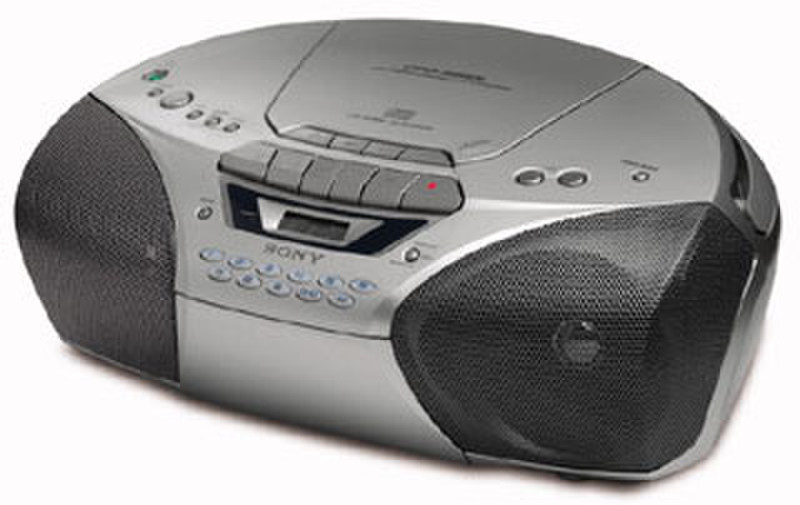 Sony LCD CD radio cassette player Portable CD player Silber