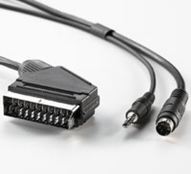 ROLINE DVD Cable, 20m 20м SCART (21-pin) S-Video (4-pin) Черный