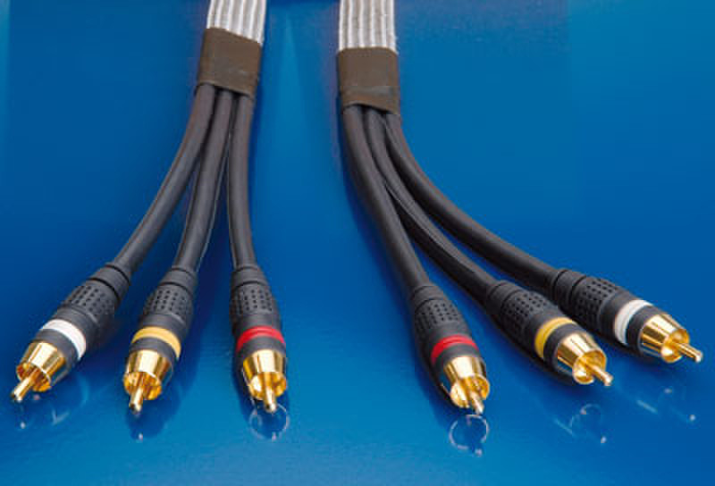 ROLINE HQ A/V Cable, 3xRCA M-M, 3m 3м Черный композитный видео кабель