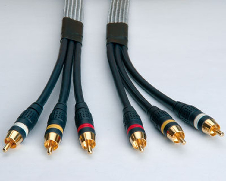 ROLINE HQ A/V Cable, 3xRCA M-M, 1.8m 1.8м Черный композитный видео кабель