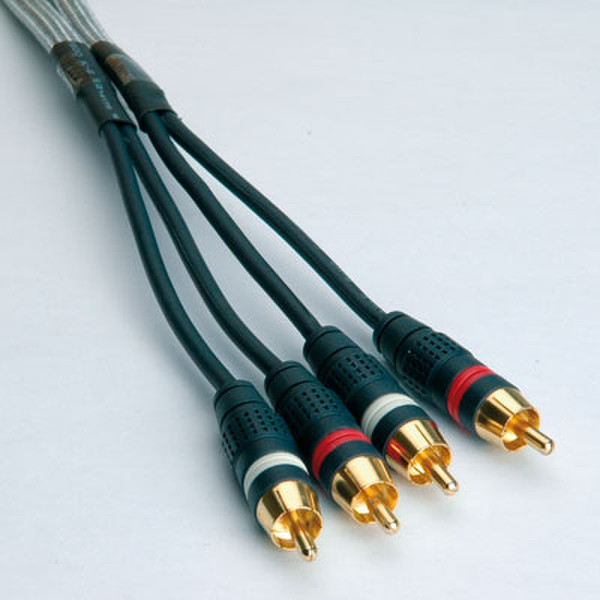 ROLINE HQ Audio Cable, 2xRCA M-M, 3m 3м Черный аудио кабель