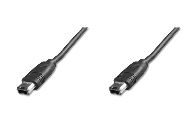 Digitus FireWire IEEE 1394A Cable, 6/6, - 1.8m 1.8m Schwarz Firewire-Kabel